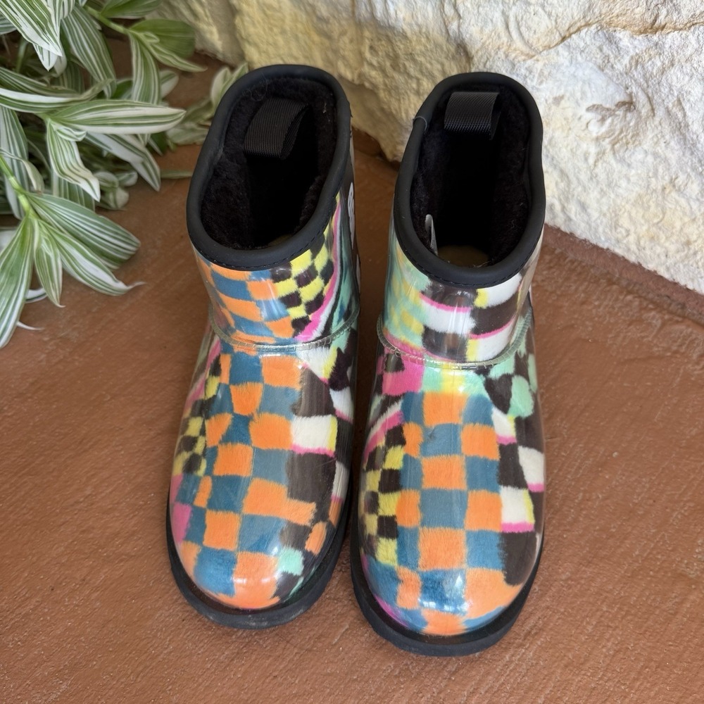 Ugg Classic Boot Women Clear Mini Checks Waterproof Multicolor Sz 5 S/N 1134910K